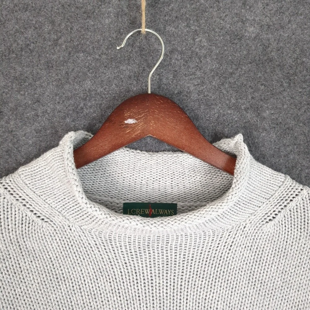 J Crew Always Heather‎ Gray Mock Neck Knit Pullover Sweater Womens Medium M